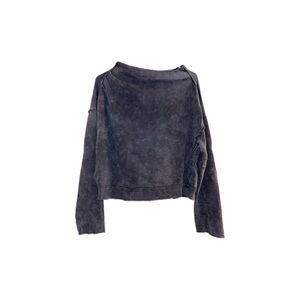 Free People Oh Marley Pullover Sweatshirt Cotton Black Gray Charcoal Size Large